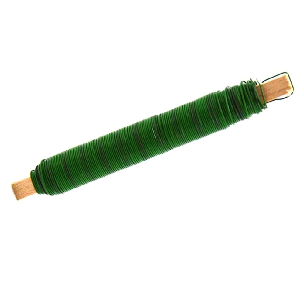 Green Florist Binding Wire 30m 0.7mm Aluminium - Flexible Craft Wire on Spool for Flower Arranging, Plant Support, Floristry Work