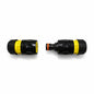 Hose Repair Set 1/2 Inch Quick Connectors - 2 End Hose Fittings Plus Double Male Joiner - Hozelock Gardena Compatible - Yellow