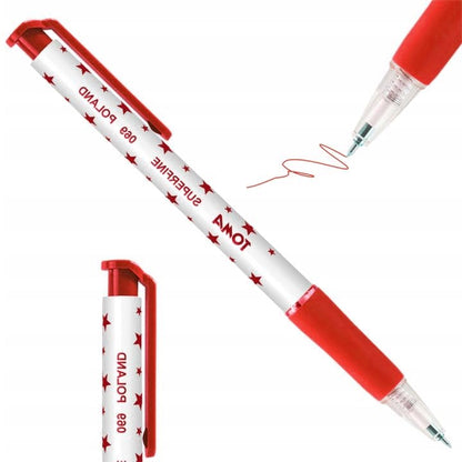 Ballpoint Pens, Retractable Smudge Free Pens, Extra Fine Point 0.5 mm, Ideal for School, Office, Everyday Use (Red, 3 Pens)
