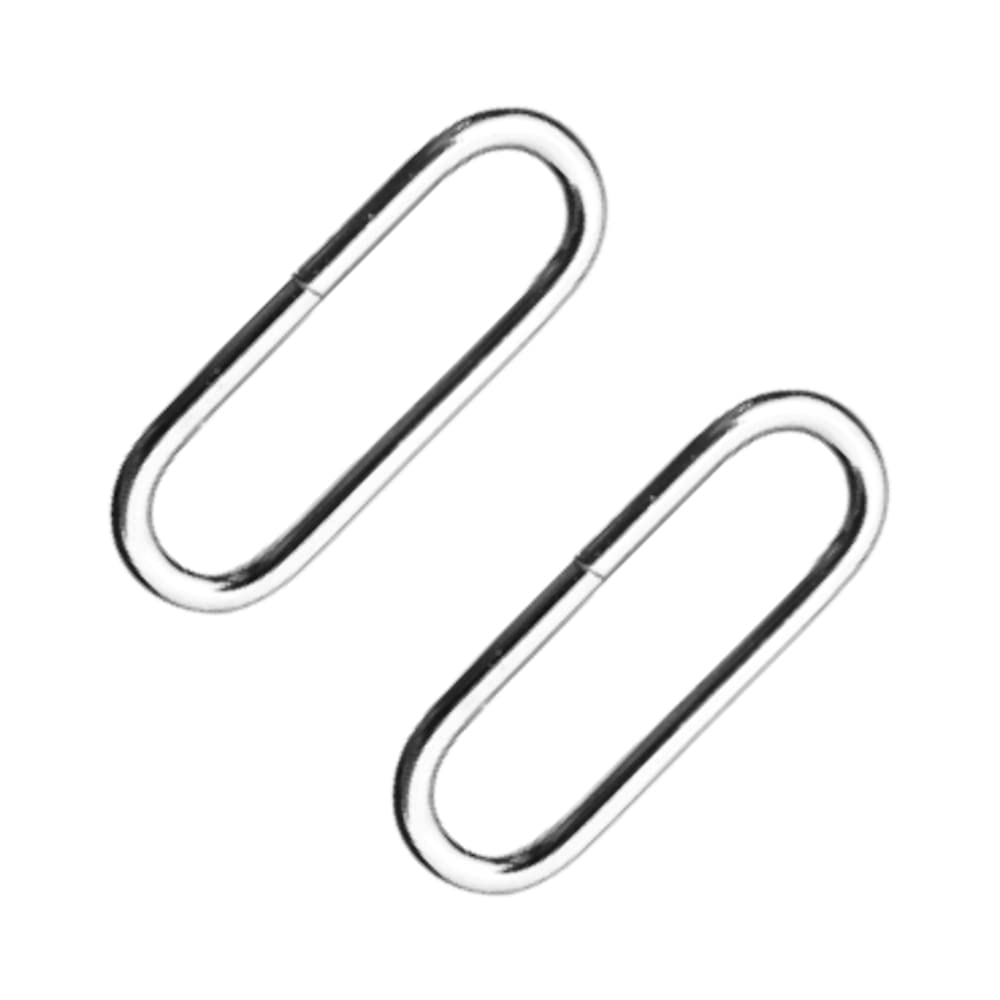 100 x 25 mm Oval Loops Buckles for Webbing Strap, Metal, Silver