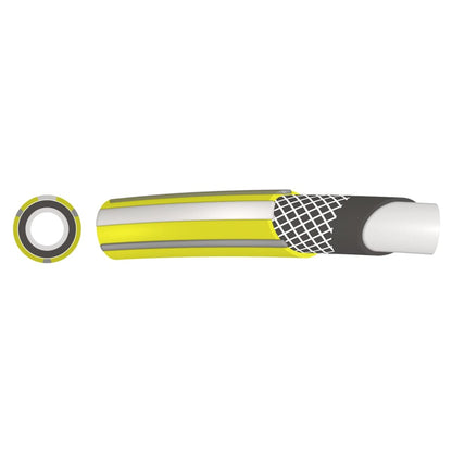 Garden Hose Pipe, Outdoor Tap to Reel Connection Set, 4 Layer Non-Toxic 1/2" Hose (Yellow, 5 m / 16.40 ft + 2 Quick Connectors)