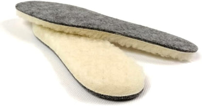 Wool Sheepskin Felt Thick & Fluffy Shoes Insoles Boots Inner Soles (Size UK 10)