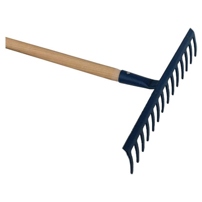 Steel Garden Rake for Hay, Leaves, Lawn, 50 cm / 20 in with 18 Tins, Ideal Gardening Tool (With Handle)