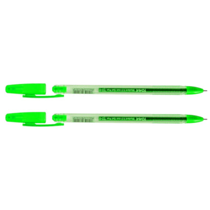 Ballpoint Pens, Gel Ink Ballpoint Pens, Smudge Free, Extra Fine Point 0.5 mm, Ideal for School, Office (Green, 2 Pens)