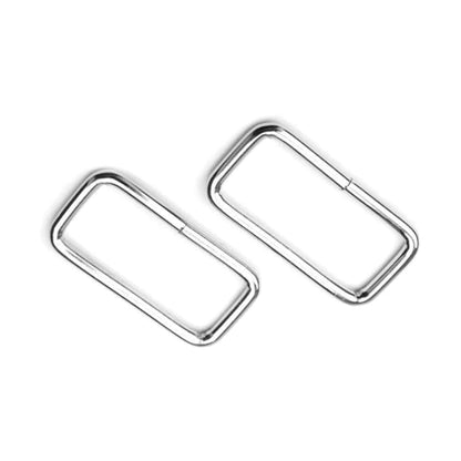 10 x 55 mm Rectangle Loops Buckles for Webbing Strap, Metal, Silver