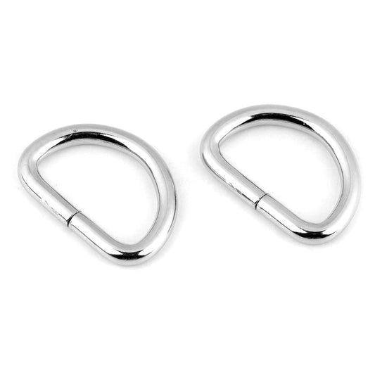 10 x 16 mm D Rings Buckles for Webbing Strap, Metal, Silver