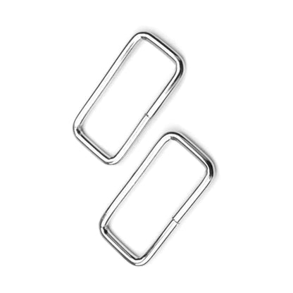 10 x 55 mm Rectangle Loops Buckles for Webbing Strap, Metal, Silver