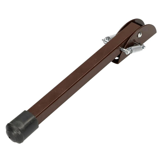 25 cm / 10 in Brown Kick Down Door Stop - Keep The Door Stay Open for Gate, Home, Office - Metal Door Stopper with Rubber Bumper