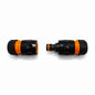 Hose Repair Set 1/2 Inch Quick Connectors - 2 End Hose Fittings Plus Double Male Joiner - Hozelock Gardena Compatible - Orange