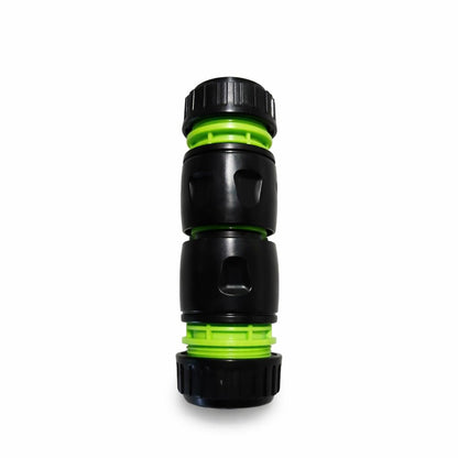Hose Repair Set 1/2 Inch Quick Connectors - 2 End Hose Fittings Plus Double Male Joiner - Hozelock Gardena Compatible - Green