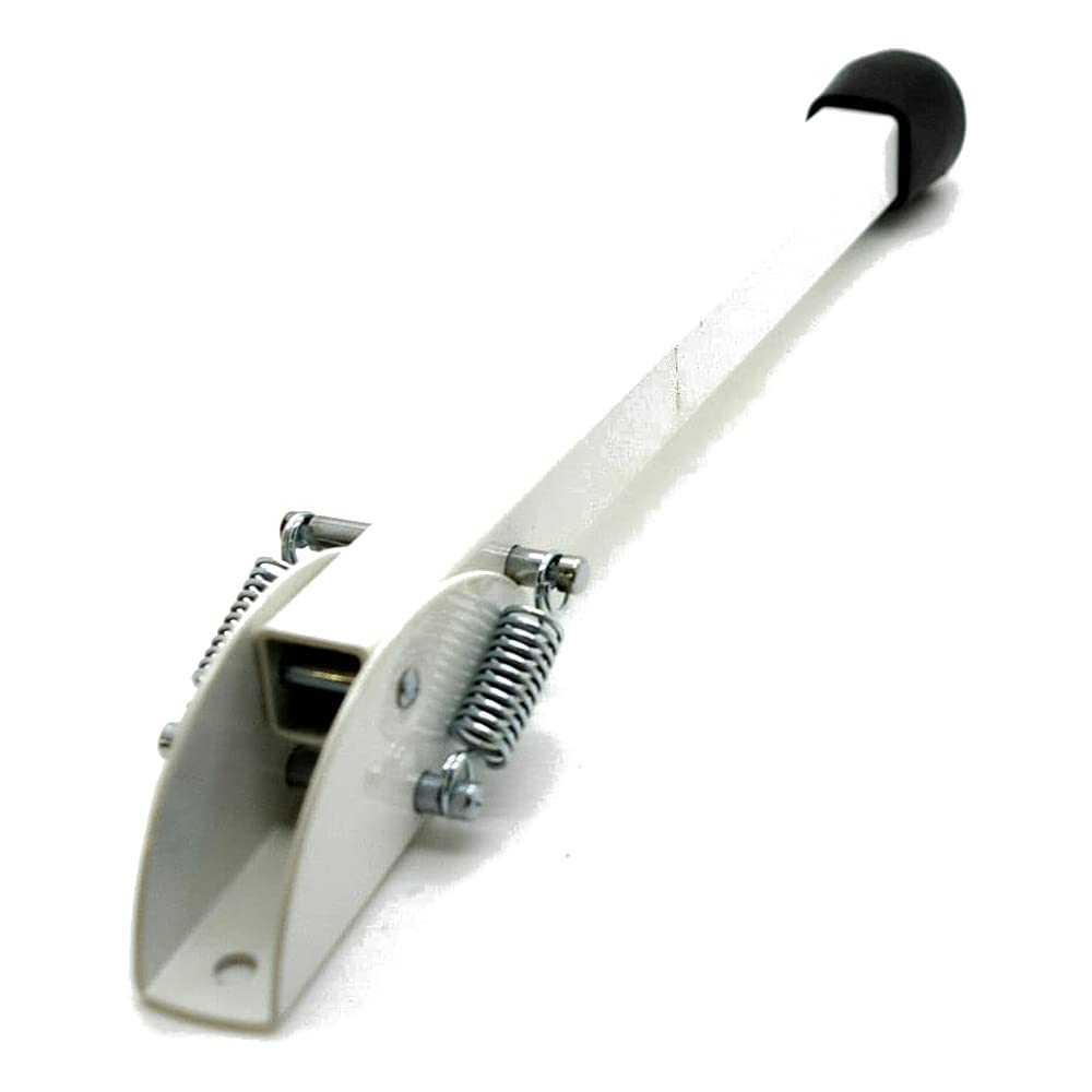 20 cm / 8 in White Kick Down Door Stop - Keep The Door Stay Open for Gate, Home, Office - Metal Door Stopper with Rubber Bumper