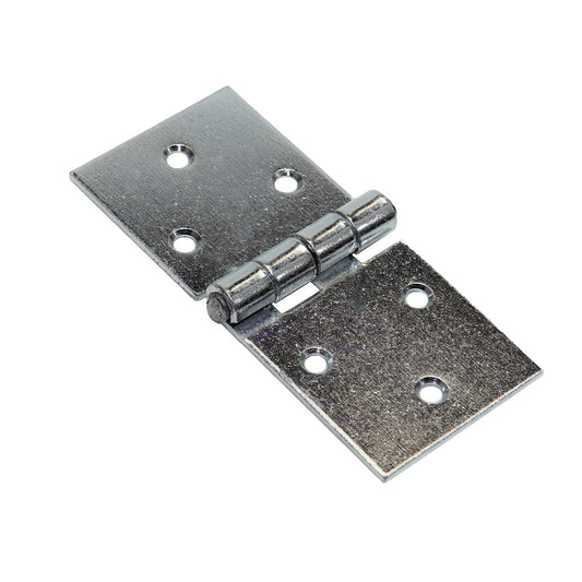 Pack of 1 x 100 mm Backflap Hinge Galvanised, Silver Steel Back Flap Hinges, Weather Resistant, Rust Corrosion Proof, Strap Hinges
