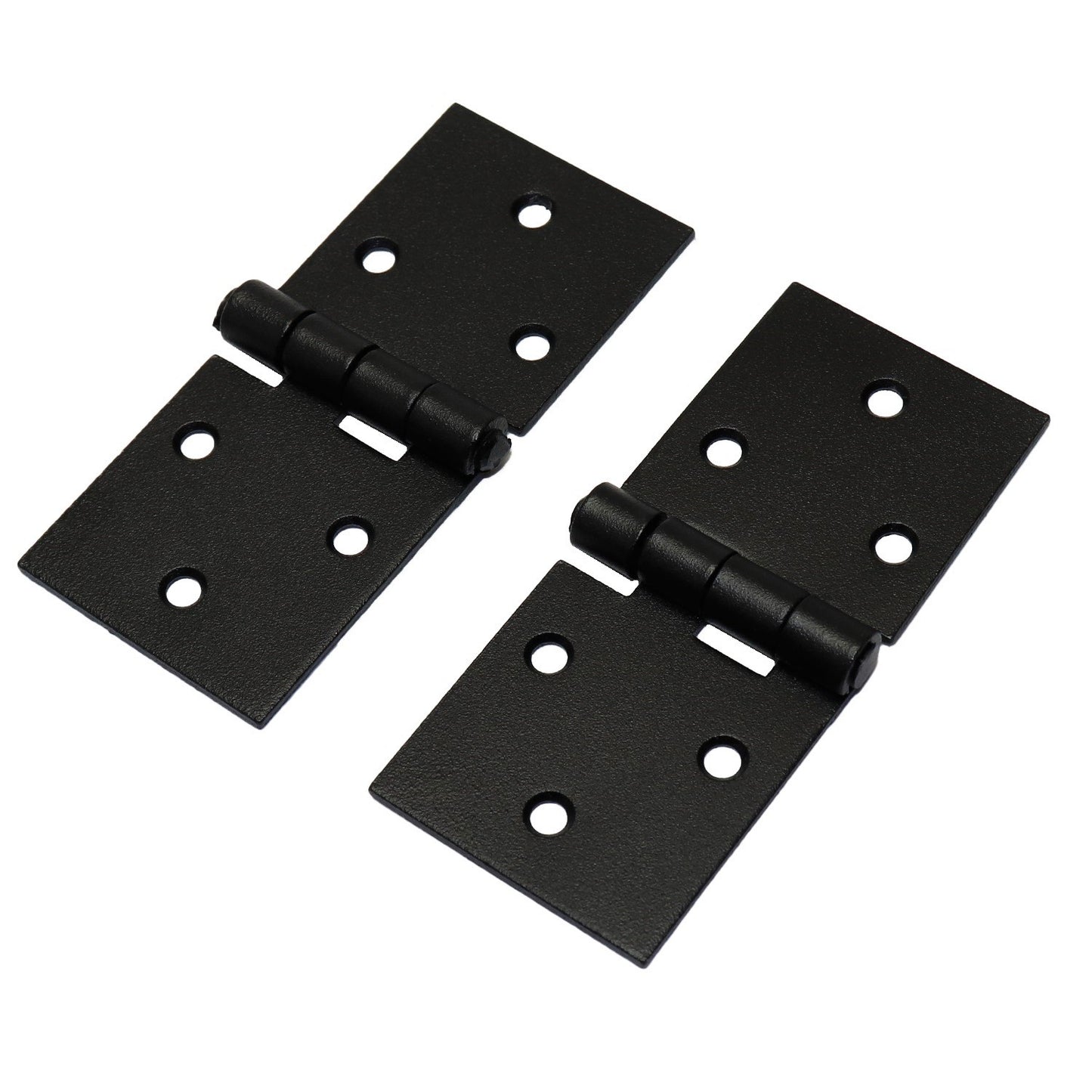 Pack of 2 x 100 Backflap Hinge Black, Steel Back Flap Hinges, Weather Resistant, Rust Proof Powder Coating, Strap Hinges