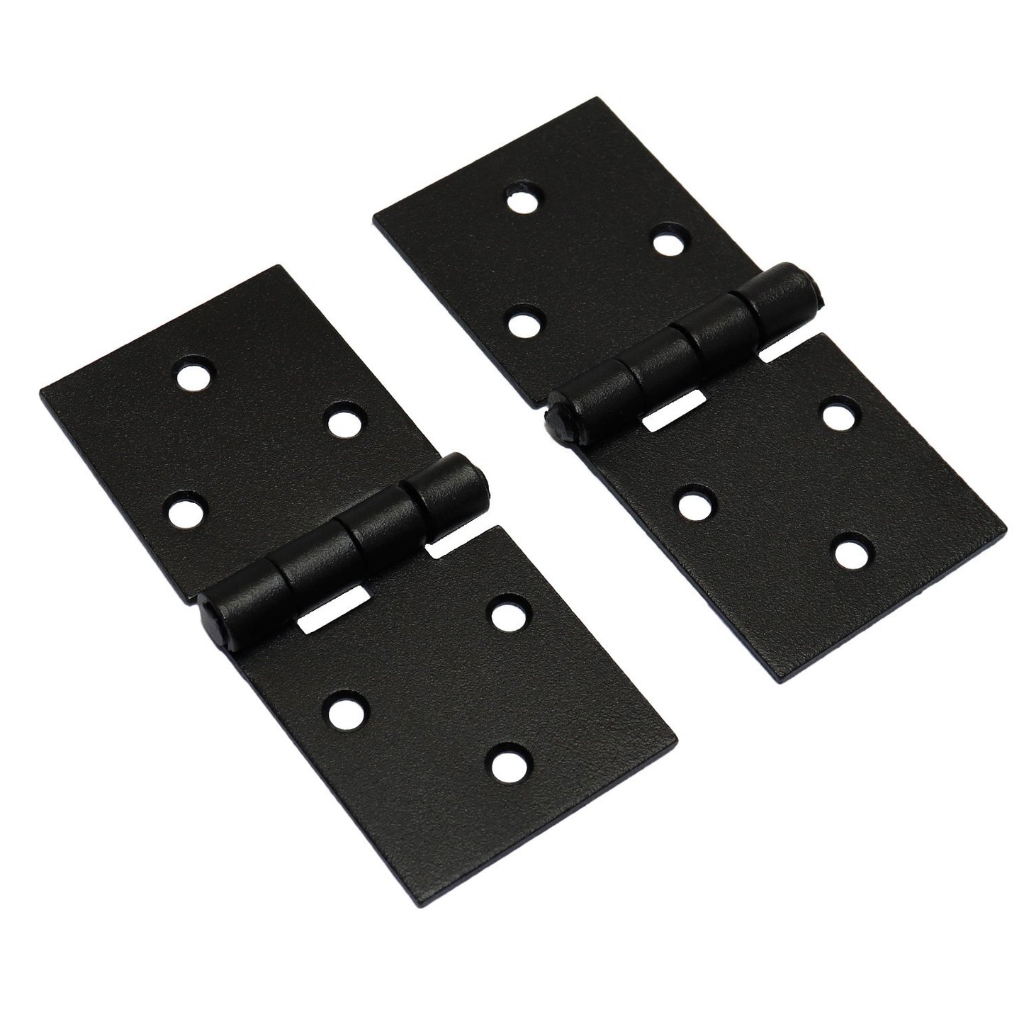 Pack of 2 x 100 Backflap Hinge Black, Steel Back Flap Hinges, Weather Resistant, Rust Proof Powder Coating, Strap Hinges