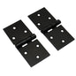 Pack of 2 x 100 Backflap Hinge Black, Steel Back Flap Hinges, Weather Resistant, Rust Proof Powder Coating, Strap Hinges