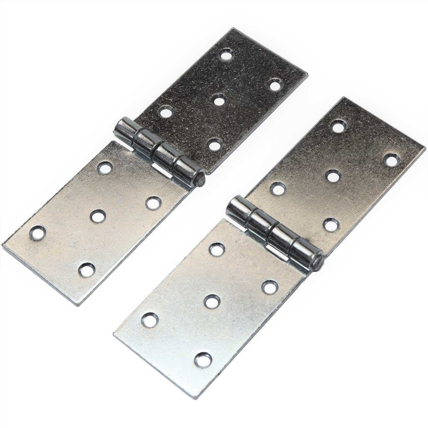 Pack of 2 x 150 mm Backflap Hinge Galvanised, Silver Steel Back Flap Hinges, Weather Resistant, Rust Corrosion Proof, Strap Hinges
