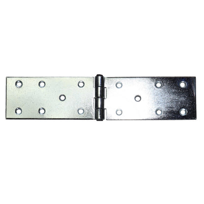 Pack of 2 x 200 mm Backflap Hinge Galvanised, Silver Steel Back Flap Hinges, Weather Resistant, Rust Corrosion Proof, Strap Hinges