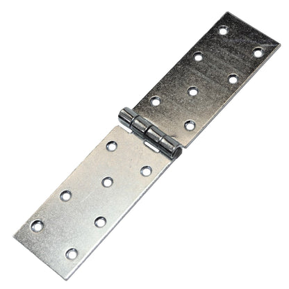 Pack of 1 x 200 mm Backflap Hinge Galvanised, Silver Steel Back Flap Hinges, Weather Resistant, Rust Corrosion Proof, Strap Hinges