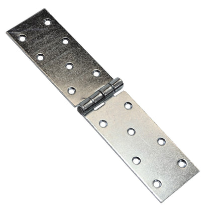 Pack of 1 x 200 mm Backflap Hinge Galvanised, Silver Steel Back Flap Hinges, Weather Resistant, Rust Corrosion Proof, Strap Hinges