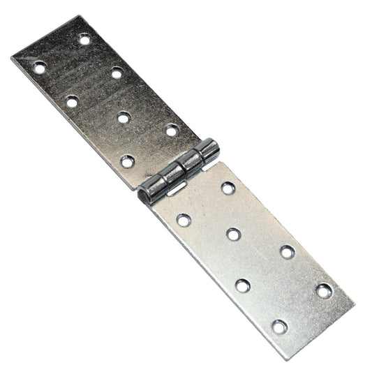 Pack of 1 x 200 mm Backflap Hinge Galvanised, Silver Steel Back Flap Hinges, Weather Resistant, Rust Corrosion Proof, Strap Hinges