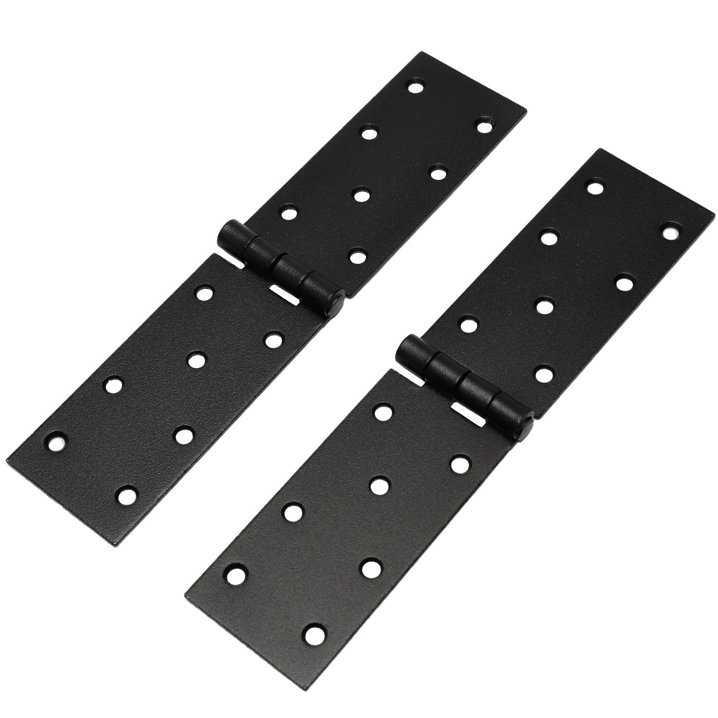 Pack of 2 x 200 Backflap Hinge Black, Steel Back Flap Hinges, Weather Resistant, Rust Proof Powder Coating, Strap Hinges