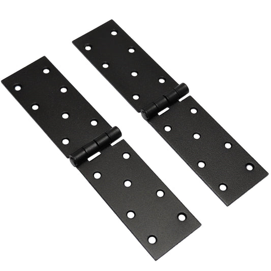 Pack of 2 x 200 Backflap Hinge Black, Steel Back Flap Hinges, Weather Resistant, Rust Proof Powder Coating, Strap Hinges