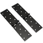 Pack of 2 x 200 Backflap Hinge Black, Steel Back Flap Hinges, Weather Resistant, Rust Proof Powder Coating, Strap Hinges