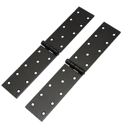 Pack of 2 x 250 Backflap Hinge Black, Steel Back Flap Hinges, Weather Resistant, Rust Proof Powder Coating, Strap Hinges