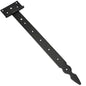 Pack of 1 x 400 mm T-Hinge Black, Steel Tee Hinges, Weather Resistant, Rust Proof Powder Coating, T Strap Hingess