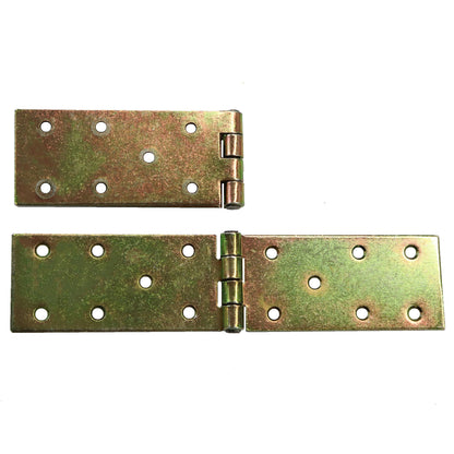 Pack of 2 x 200 mm Backflap Hinge Galvanised, Steel Back Flap Hinges, Weather Resistant, Rust Corrosion Proof, Strap Hinges