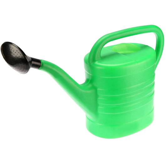 5L Watering Can, Green Lightweight Plastic Watering Can Black Detachable Sprinkler Rose Head, Outdoor & Indoor Hydrate Water Can