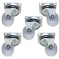Pack of 5 x Heavy-Duty Furniture Caster Wheel 30 mm - Rubber, Ball Bearings, Smooth Rolling, Swivel Plate, No-Scratch