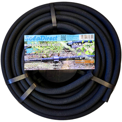 Soaker Hose, Porous Pipe, 50 m / 164 ft Long, REACH Compliant, Water Saving up to 70%