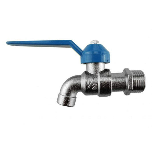 1/2" Outside Basic Garden Tap with Lever Turn On/Off Nickle Plated Zinc
