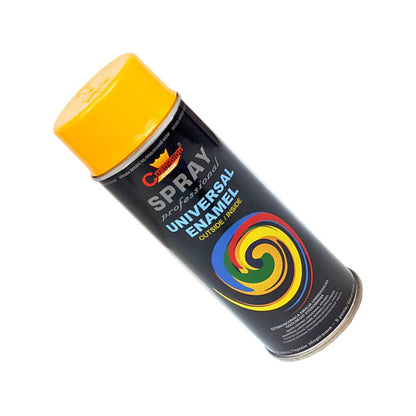 400 mL Signal Yellow (RAL 1003) Universal Gloss Enamel Spray Paint - Fast Drying High Shine Finish with Strong Coverage - for Metal, Wood, Plaster and Selected Plastics, Indoor and Outdoor Use