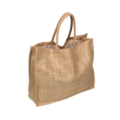 Pack of 1 Jumbo Large Natural Hessian Jute Bag 36 x 42 x 15 cm (Natural Interior)