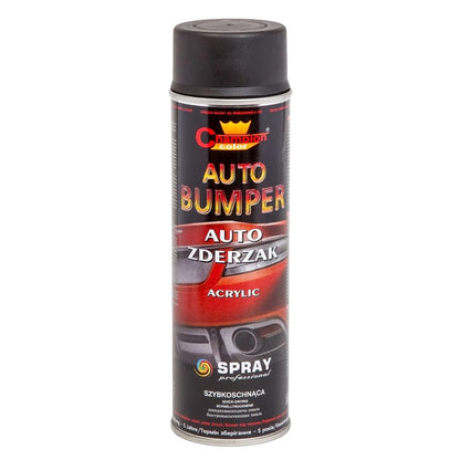2 x 500 mL Black Plastic Bumper Paint Acrylic Spray Fast Drying - for PP and ABS Car Trim, Dashboards, Spoilers - High Adhesion, Even Finish for Plastic Parts, Suitable for Renovation, Customisation