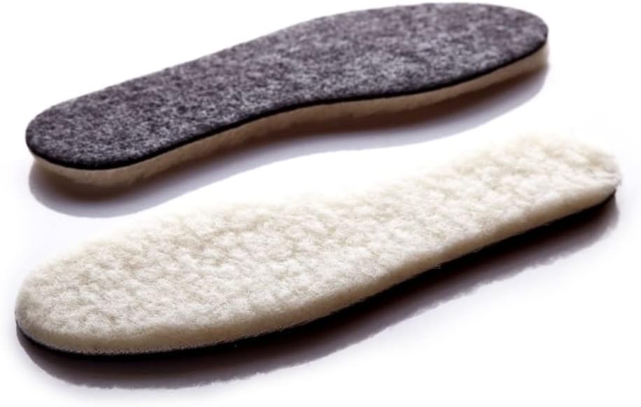 Wool Sheepskin Felt Thick & Fluffy Shoes Insoles Boots Inner Soles (Size UK 6.5)