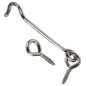 1 x Steel Cabin Hook and Hook and Eye Latch, 5cm / 2" Long, Shed Door Latch Heavy Duty, Gate Latch for Wooden Gates, Window Brace