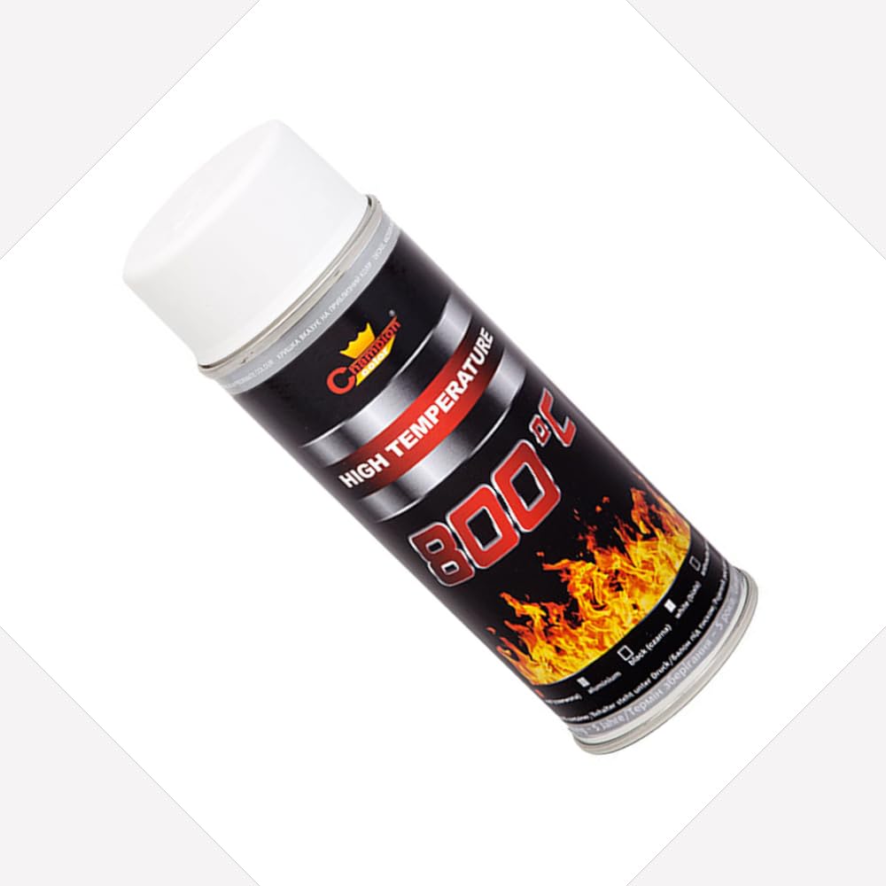 2 x 400 mL White RAL 9003 Heat-Resistant Enamel Paint Silicone-Based Up to 800 C - High Temperature Metal Coating