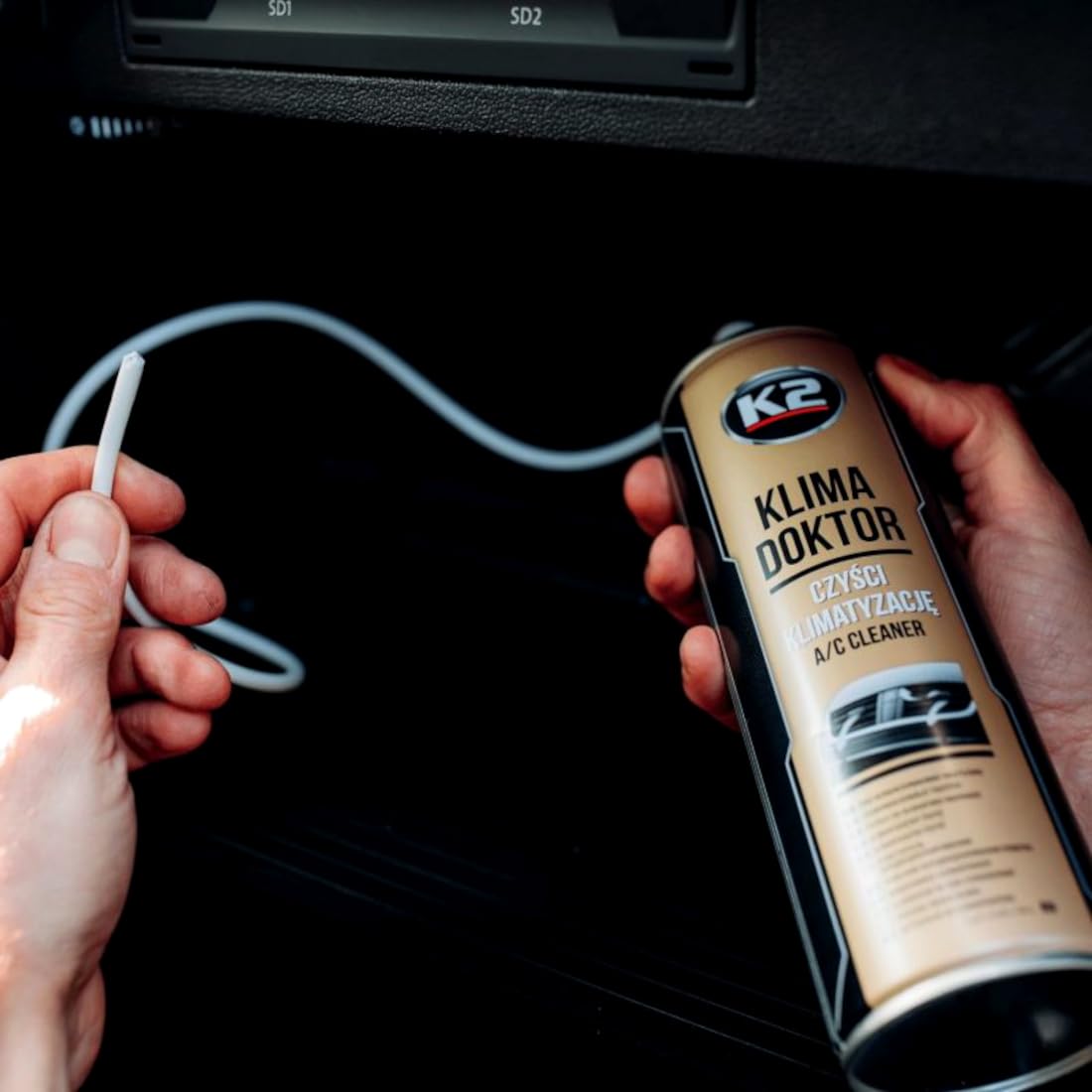 K2 Air Con Cleaner & Freshener Bundle - 500ml Foam & FRESH Lemon 150ml Bomb - Odour Eliminator for Car Air Conditioning