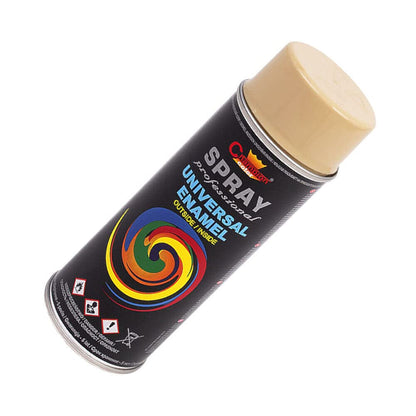 400 mL Beige (RAL 1001) Universal Gloss Enamel Spray Paint - Fast Drying High Shine Finish with Strong Coverage - for Metal, Wood, Plaster and Selected Plastics, Indoor and Outdoor Use