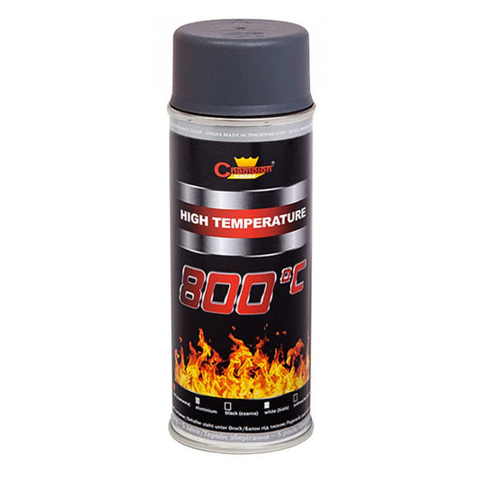 400 mL Grey Anthracite Heat-Resistant Enamel Paint Silicone-Based Up to 800 C - High Temperature Metal Coating