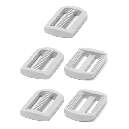 3 Bar Tri Glide Sliders Buckles Fasteners for 25 mm / 1 in Webbing Strap, Backpack, Bag - White, Plastic (Pack of 5)