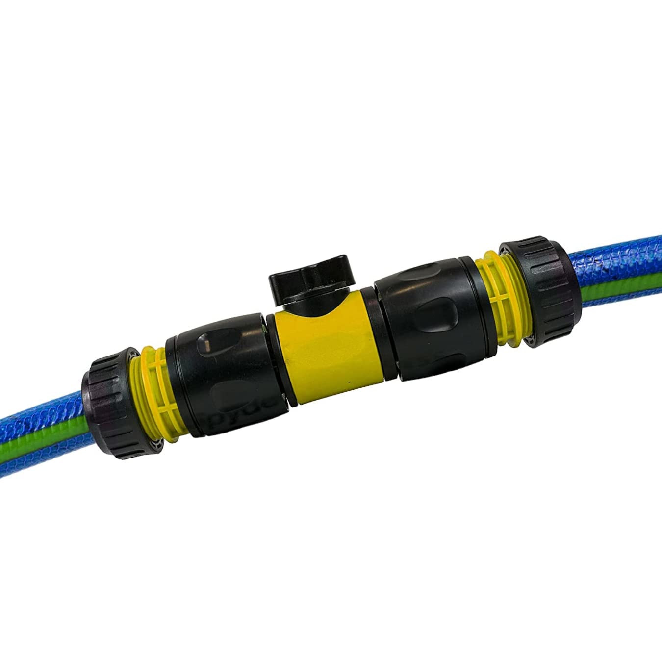 In-Line Shut-Off Valve for Join Garden Hose Pipe Tube, Double Male Connector Valve Extender & Hose Connectors (Yellow, Pack of 2)