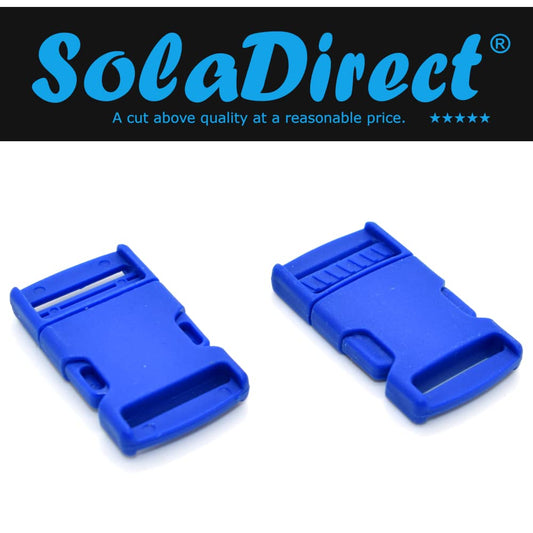 Side Release Buckles Clips for 20 mm Webbing, Luggage, Back Pack / Rucksack, Straps (Blue Royal, 2 pieces)