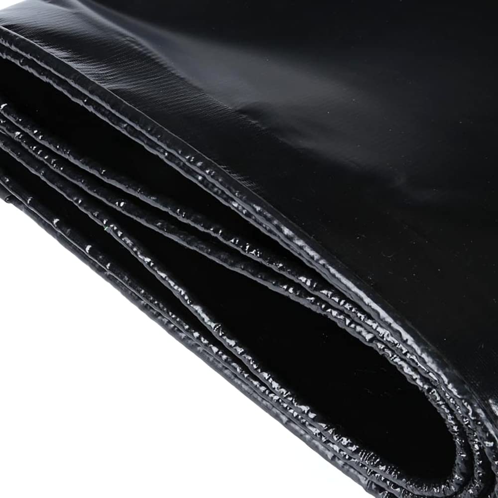 3 x 5 m Tarpaulin Waterproof Heavy Duty Cover Ground Sheet Camping with 4 Tarp Clips + 10m / 30ft Bungee Cord (Black - 235GSM)