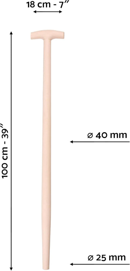 T Type Shaft Handle to suit Shovel, Spade or Fork (100 cm / 39 in Long) Replacement Spare Part