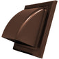 Brown Gravity Flap for 150 mm / 6" Round Wall Outlet - Ventilation Duct Cover with Non-Return Shutters and Rear Spigot