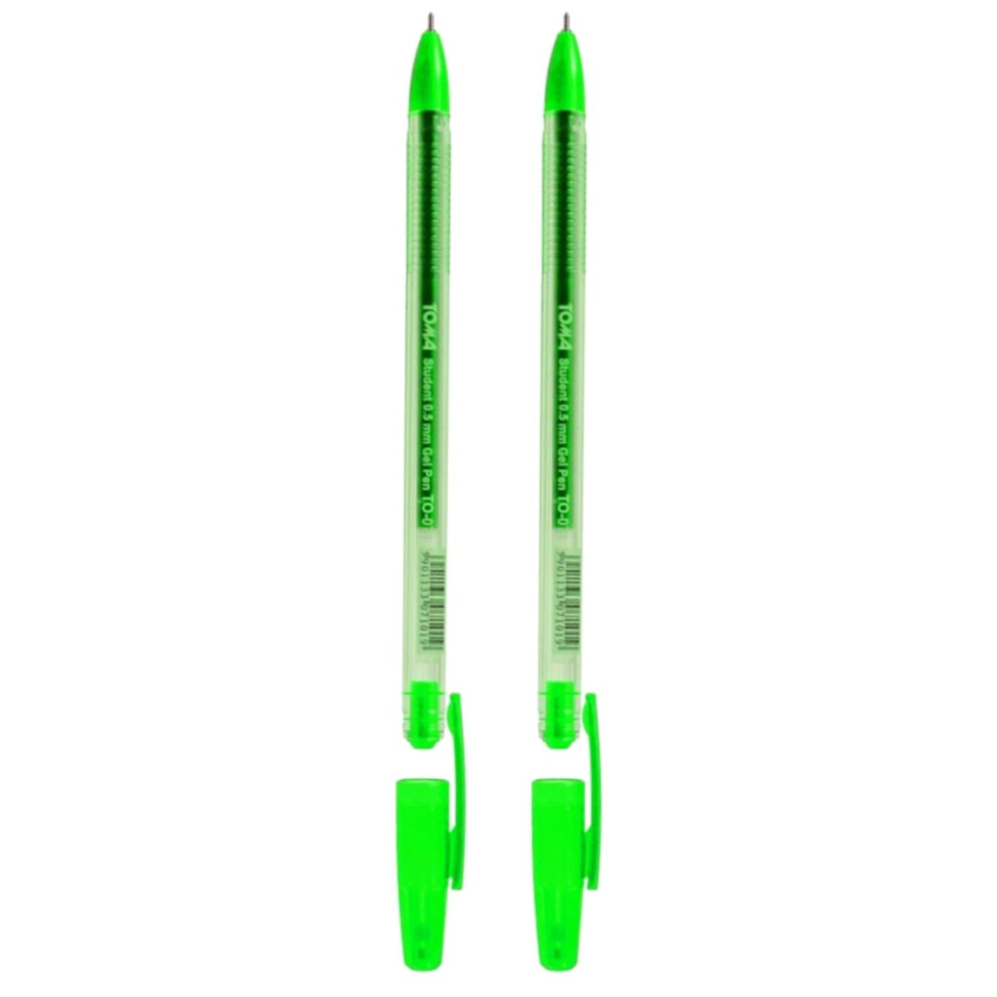 Ballpoint Pens, Gel Ink Ballpoint Pens, Smudge Free, Extra Fine Point 0.5 mm, Ideal for School, Office (Green, 2 Pens)
